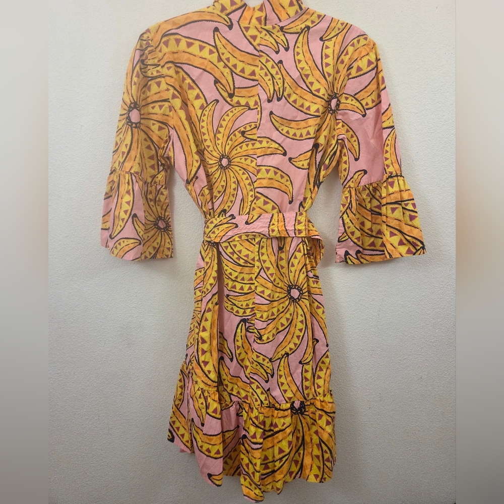 FARM Rio Pink and Yellow Floral Print Tiered Dress - Picture 3 of 5